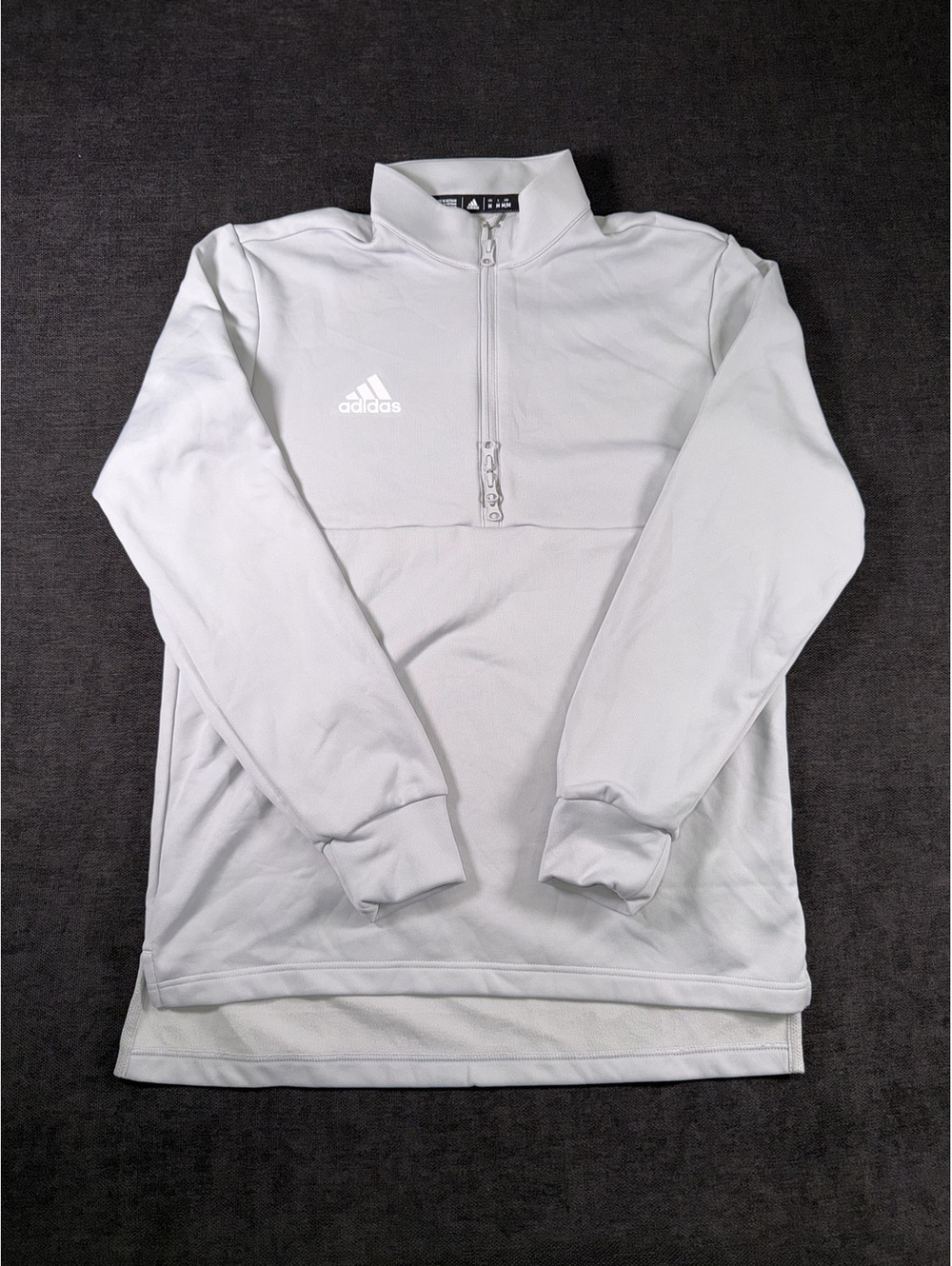 Adidas Light Gray Half-Zip Pullover Sweatshirt Medium